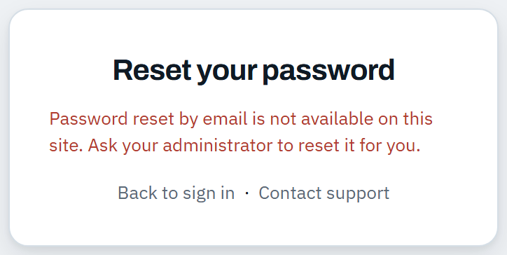 The forgotten-password page with a single email field and a button reading Email me a link.